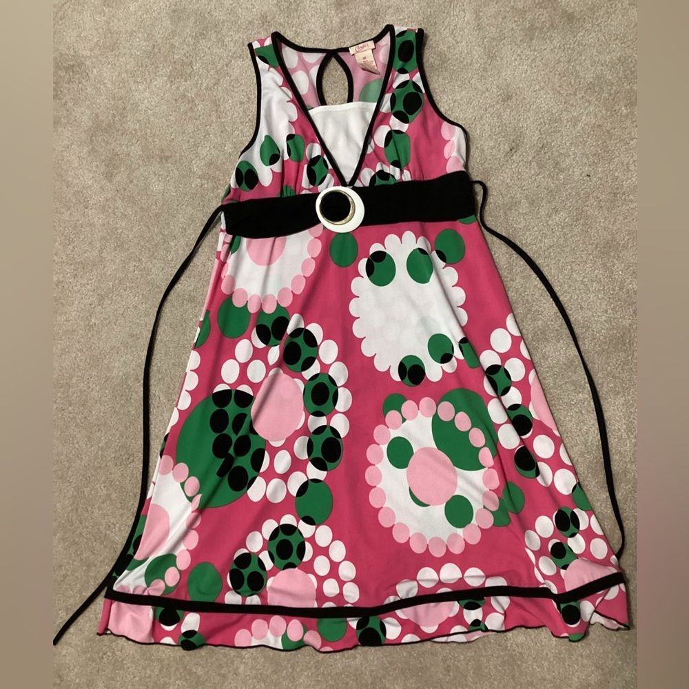 Multi color dress with a key hole back